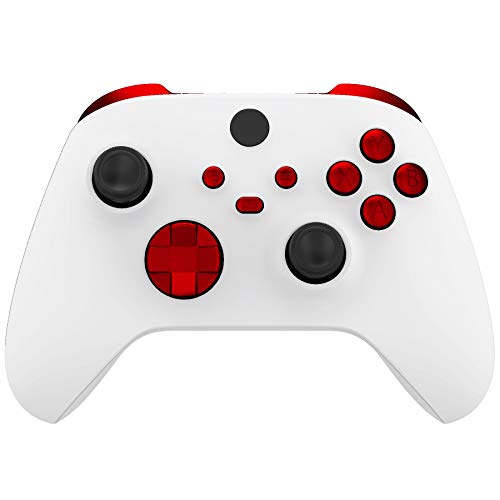 eXtremeRate Scarlet Red Replacement Buttons for Xbox Series S & Xbox Series X Controller, LB RB LT RT Bumpers Triggers D-pad ABXY Start Back Sync Share Keys for Xbox Series X/S Controller