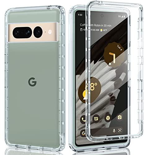 PUJUE for Google Pixel 7-Pro Clear Case: Pixel 7 Pro Dual Shockproof Protective Cell Case | Anti-Yellowing Silicone TPU | Full Protection Slim Bling | Clear Bumper Rubber Cell Phone Cover