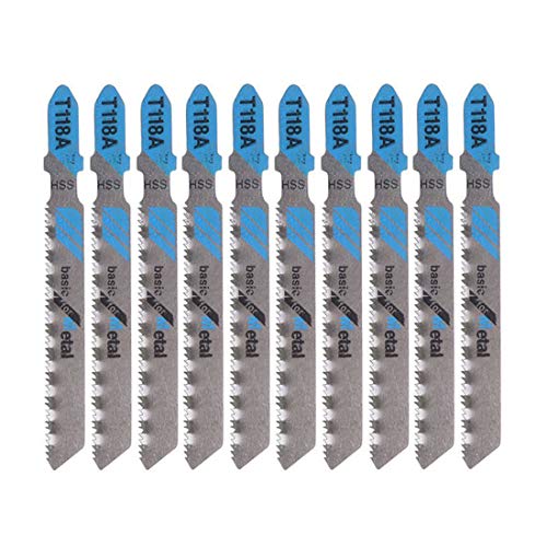 LDEXIN 10-Piece T118A 7.7cm/3inch T-Shank Jigsaw Blade Set Optimized for Extra-Clean Wood PVC, and Plastic Cutting