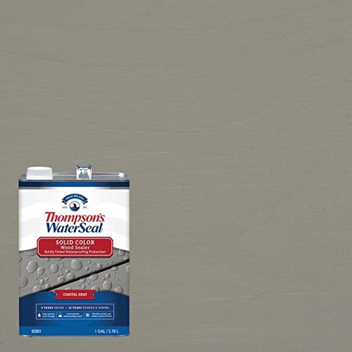 Thompson's WaterSeal Solid Coastal Gray Waterproofing Wood Stain and Sealer 1 gal. - Case of: 44