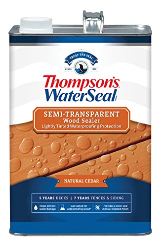 Thompson's Water Seal Semi-Transparent Wood Sealer, Natural Cedar, 1 Gallon