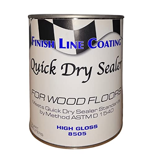 Finish Line Coating - 1Qt - Surface & Wood Sealer - Premium Polyurethane Preservative - Waterproof for Floor & Concrete - Quick Dry Fast Drying Sanding Stain & Sealant - High Gloss Finish