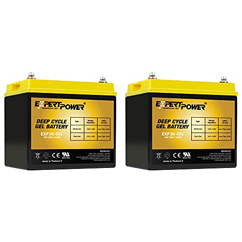 2 Pack 12 Volt 35AH Rechargeable Gel Type Deep Cycle Battery ExpertPower