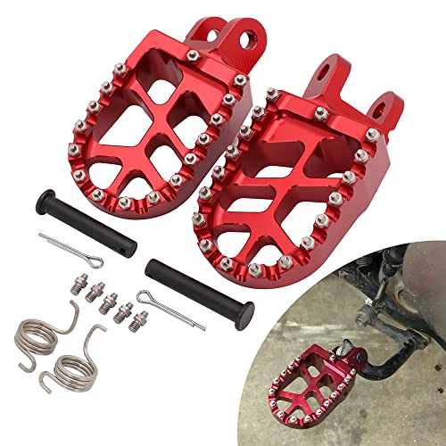 JFG RACING Dirt Bike Foot Pegs,Billet Footpegs Pedal Rest for XR650L 92-21/XR600R 89-00/KLX250 06-20/KLX250S 09-14/KLR650 87-07/CRM250 89-98/KLX300R CR85R CR85RB CR85R CR85RB KLX250R KLX650 CRF1000L