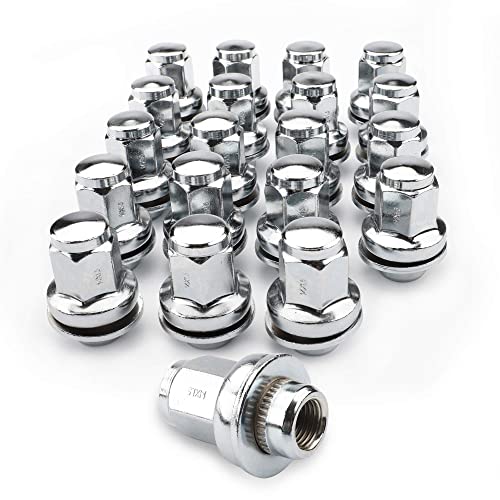 20PCS 14x1.5 Lug Nuts, M14x1.5 OEM Factory Mag Washer Style Chrome Lug Nuts 1.8" Tall 7/8'' (22mm) Hex for Sequoia Landcruiser Tundra Lexus LX