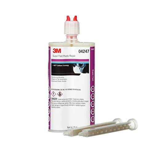3M Super Fast Plastic Repair, 04247, Tranlucent Color, Ready-To-Use, Two-Part Epoxy Finishing Adhesive, 200 mL/6.75 fl oz Cartridge