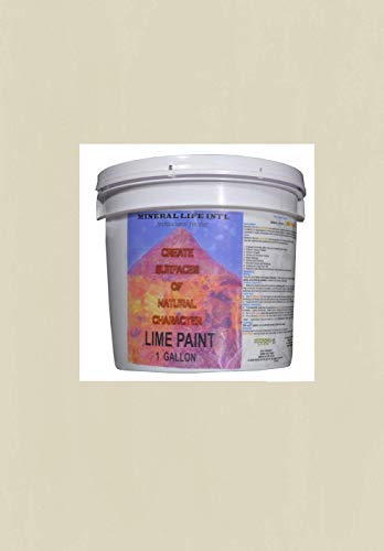 Lime Paint 1 Gallon,"Bone BM 954, Mineral Life Int'l Exterior and Interior Mineral Wall Finish in Classic EarthTone Colors/Create Surfaces of Natural Character