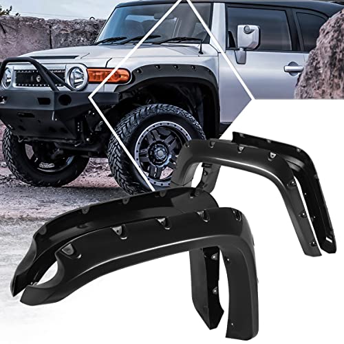 Matte Black Pocket-Riveted Style Wheel Fender Flares Compatible with FJ Cruiser 07-14