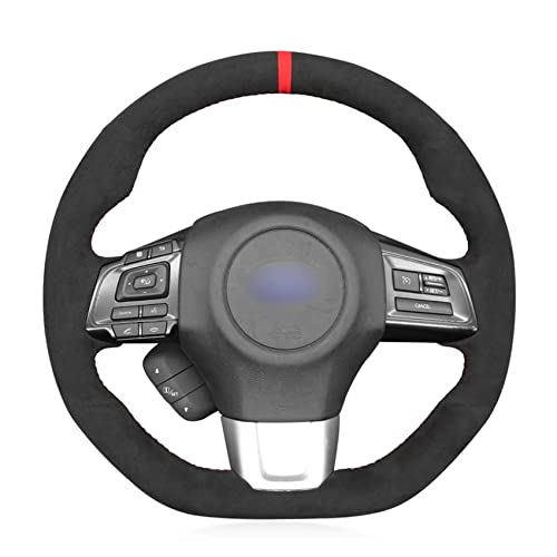 MEWANT Hand Stitch Alcantara Steering Wheel Cover for Subaru WRX (STI) 2015-2019 / Levorg 2015-2019 Steering Wheel Wrap