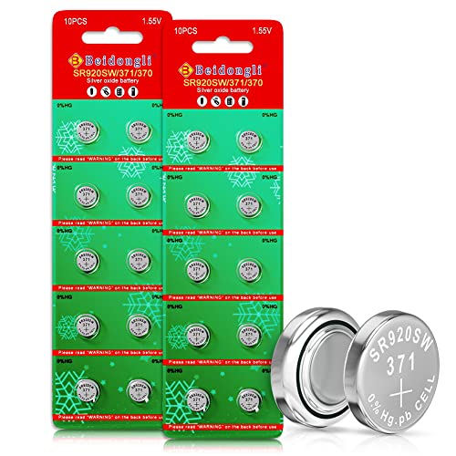 SR920sw Alkaline Batteries Button Cell AG6 371 V371 Pack of 20 SR920SW 1.5V 3 Years Warranty