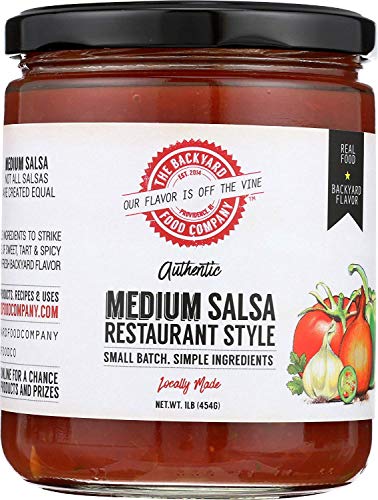 The Backyard Food Company, Authentic Restaurant Style Medium Salsa, 16 oz Jar