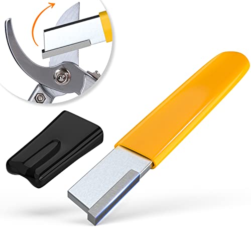 Garden Tool Sharpener Blade Sharpener - Pocket Speedy Sharp Knife Shear Sharpener for Pruners Loppers Garden Shears Scissors Hedge Trimmers Axes Hatchets Lawnmowers, Help Extends Tools' Life (Yellow)