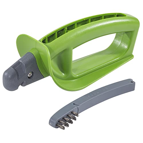 Smiths 50601 Pruning Tools Sharpener - Hedge & Pruning Shears - Loppers & Gardening Tools - Large Handle w/Finger Guard - Handheld Manual - Replaceable Carbide Blades - Wire-Bristled Cleaning Brush