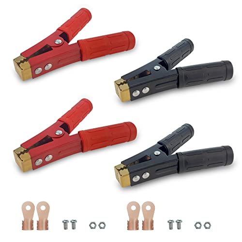 4PCS Battery Jumper Cable Clamps, Heavy Duty Pure Copper Car Battery Clamps,500-1000A battery alligator clamps, Suitable for all kinds of cars and boats