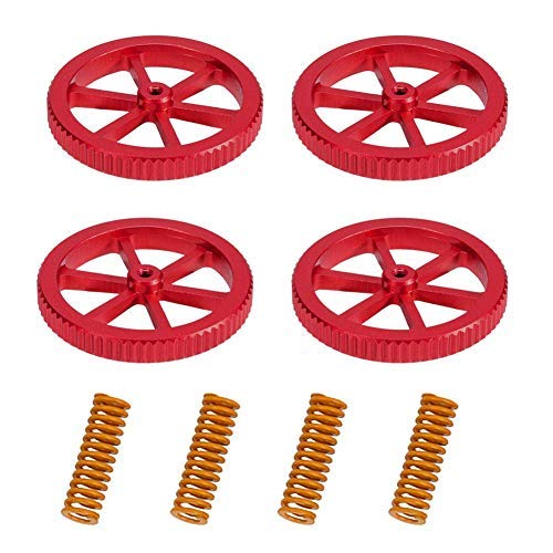 Upgraded 4PCS Creality 3D Printer Aluminum Hand Twist Leveling Nut Hot Bed Die Springs for Ender 3/Ender 3 S1 Pro/3 Pro/3 V2, Ender 5/5 Plus/Pro, CR-10/ CR10S/10S Pro/ CR 20 3D Printer