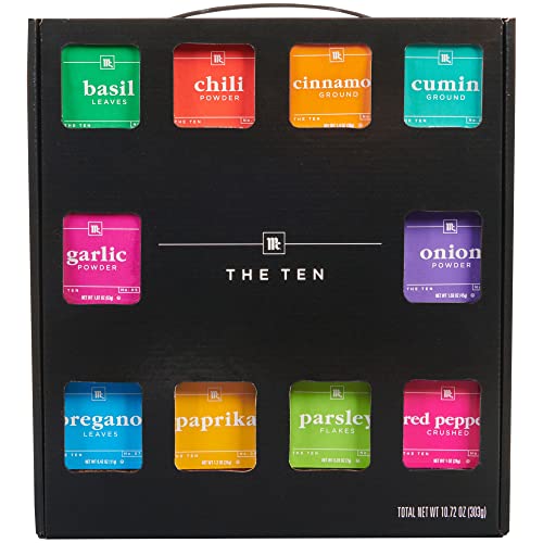 McCormick The Ten, Essential Seasonings Starter Kit, Gift Set Contains 10 Different Flavors for Any Kitchen, Great for Cooks of any Level of Experience 10 CT (Pack of 1)