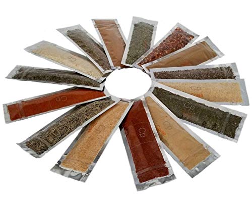 Cpise Organic Spice Starter Set - 15 Basic: Basil | Cayenne | Cinnamon | Cumin | Dill OR Parsley | Garlic | Ginger | Italian | Nutmeg, Onion | Oregano | Smoked Paprika | Smoked Red Chili OR Chipotle | Rosemary | Thyme