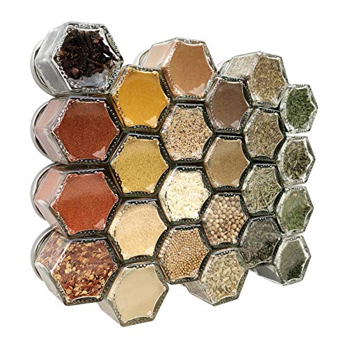 Gneiss Spice Pantry Kit | 24 Magnetic Spice Jars Filled With Organic Seasonings (Small Jars)