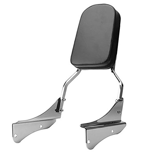 Krator Chrome Backrest/Sissy Bar with Leather Pad Compatible with 2001-2008 Honda Shadow Spirit 750 Back Rest Seat Metric Cruisers Motorcycle