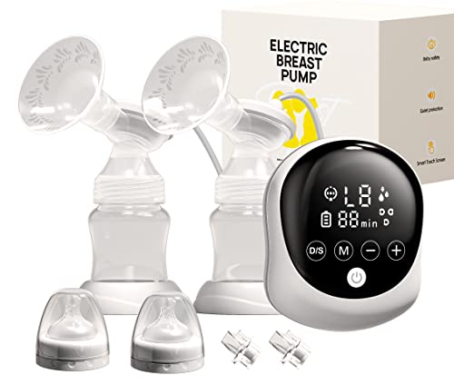 Smart Union Hospital Grade Portable Electric Breast Pump, Pain Free & Strong Suction with True Dual Pump System, 5 Mode & 9 Level, Rechargeable & Wireless Breast Pump, Quiet, LED Display, 24mm Flange