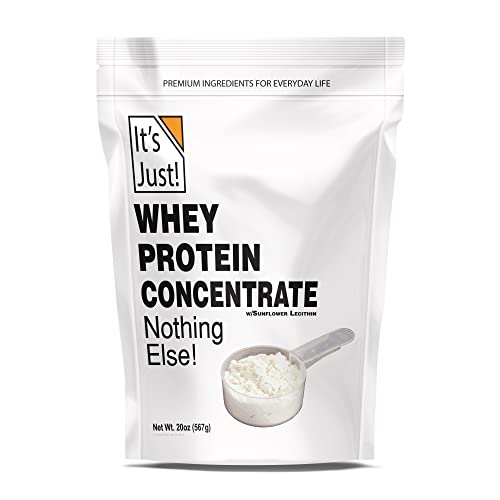 It's Just! - Whey Protein Concentrate, 1.25lb, Made in USA, 80% Protein Content, Unflavored Powder, 20oz (Original/Unflavored, 20oz (Pack of 1))