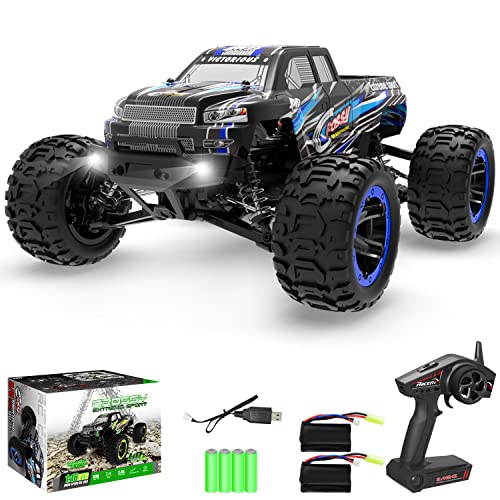 RACENT RC Car, 1:16 Scale All Terrain Monster Truck, 30MPH 4WD Off Road Fast Remote Control Car, 2.4Ghz High Speed Electric Vehicle with 2 Rechargeable Batteries, 40+ Min Play, Gift for Boys Adults