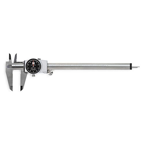 Brown & Sharpe 599-579-8-5-1 Dial Caliper, Stainless Steel, Black Face, 0-8" Range, +/-0.001" Accuracy, 0.001" Resolution, Meets DIN 862 Specifications