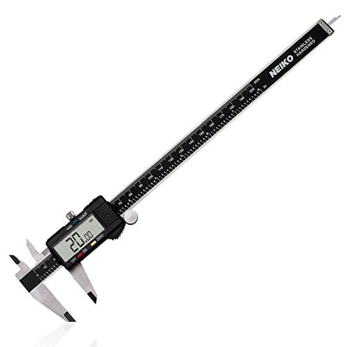 NEIKO 01408A 8 Electronic Digital Caliper Extra Large Display | 0-8 Inches | Inch/Fractions/Millimeter Conversion | Polished Stainless Steel