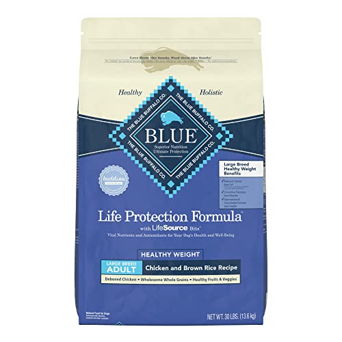 Blue Buffalo Life Protection Formula Natural Adult Large Breed Healthy Weight Dry Dog Food, Chicken and Brown Rice 30-lb