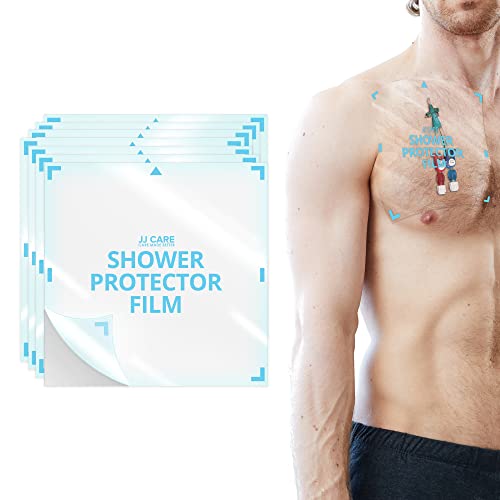 JJ CARE Shower Protector [Pack of 7], 7x7 Dialysis Catheter Shower Cover, PICC Line Water Barrier, Colostomy Shower Shields, Waterproof Bandage Protector, 1 Week Supply