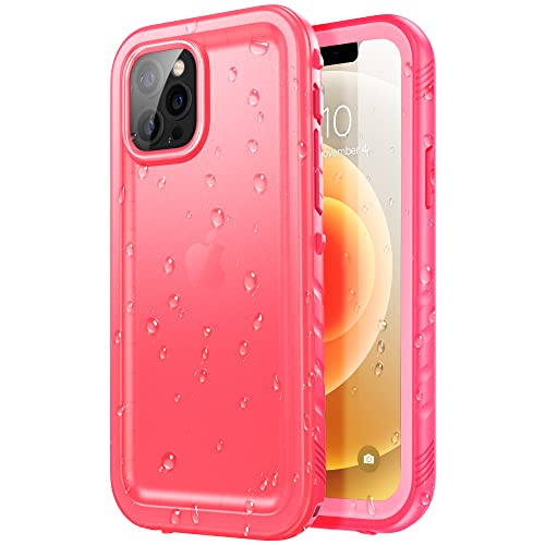 SPORTLINK Compatible with iPhone 12 Waterproof Case - iPhone 12 Pro Waterproof Case, Full Body Shockproof Dustproof Phone Screen Protector Rugged Cases for iPhone 12/12 Pro 6.1 Inches Pink