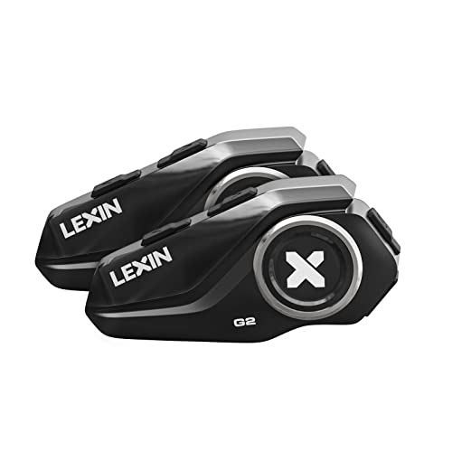 LEXIN Motorcycle Bluetooth Headset, G2 Motorcycle Communication Systems, 6 Riders 1000m Group Motorcycle Helmet Bluetooth, 6 DIY Shells, FM Radio, Noise Cancellation, Fit for Snowmobile