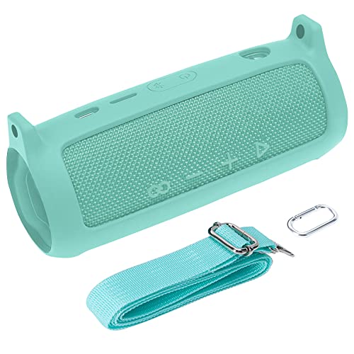 co2CREA Soft Silicone Case Replacement for JBL Flip 6 Portable Bluetooth Speaker (Teal Case)