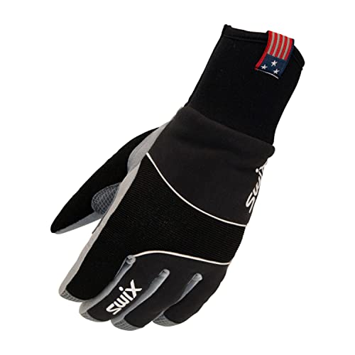 SWIX Men's Star XC 3.0 Durable Flexible Breathable Warm Insulated Soft Winter Sports Gloves, Black/Silver, M