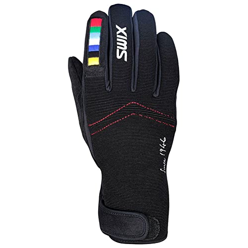 Swix Mens Winter Sports Snowboarding Skiing Warm Soft Universal Gunde Gloves, Black, Large
