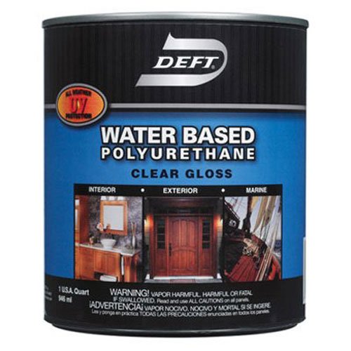 1 qt Deft DFT257 Clear Water Based Polyurethane Water-Based Interior/Exterior Polyurethane Gloss