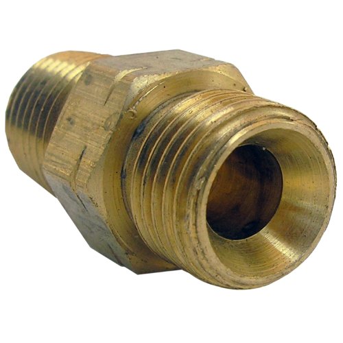 LASCO 17-5431 9/16-Inch Male Left Hand Thread by 1/4-Inch Male Pipe Thread Brass Adapter