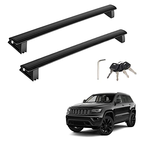 Roof Rack Cross Bars Compatible with 2011-2021 Grand Cherokee, Luggage Carrier CrossBars for Rooftop Cargo Luggage Kayak Bicycles Canoe with Grooved Side Rails