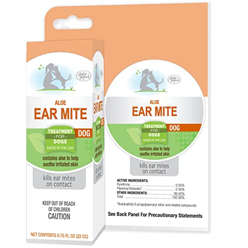 Four Paws Healthy Promise Aloe Ear Mite Treatment for Dogs Ear Mite Remedy 0.75 Fl. Ounces