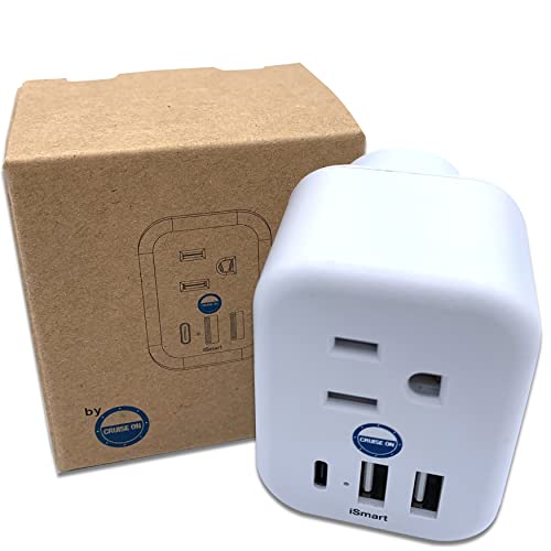 Cruise Approved Power Strip Non Surge [6 Outlets] USB-A, USB-C, & Standard Outlet for Carnival, Royal Caribbean, NCL & All Cruise Ships