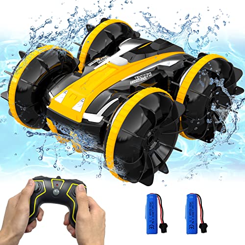 VOLANTEXRC Toys for 6-12 Year Old Boys Amphibious RC Car for Kids 2.4Ghz Remote Control Boat Waterproof 4WD RC Monster Truck Stunt Car Boys Girls Christmas Birthday Gifts All Terrain Beach Pool Toys