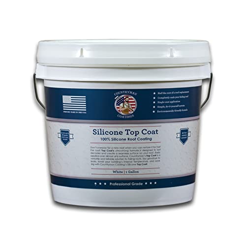 100% Silicone Roof Coating - Restore Your Roof in a Day - Seal Leaks, Cracks, Seams, Penetrations - Adheres to All Surfaces (1 Gallon, White)