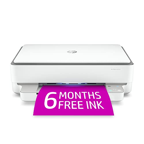 HP ENVY 6055e Wireless Color Inkjet Printer, Print, scan, copy, Easy setup, Mobile printing, Best-for-home, Instant Ink with HP+,white