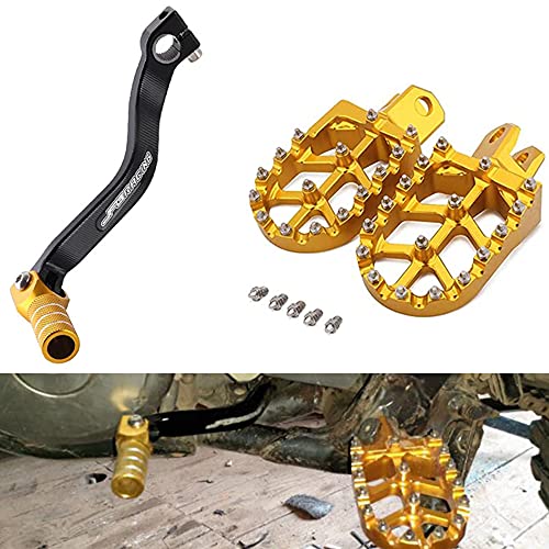 Motoecycle Gear Shifter Lever Foot Pegs Footpegs Footrest Foot Pedals Rests MX for DRZ400 00-04 DRZ400E 00-07 DRZ400S 00-19 DRZ400SM 05-19 CNC-Gold