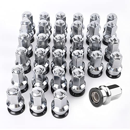 14x1.5 Alcoa Dually Lug Nuts, 32PCS M14x1.5 OEM Lug Nut with Attached Washers for 2017-2022 F250 F350 Replace HCPZ-1012-B & HCPZ-1012-A