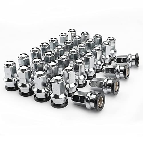 YIZBAP 32 PCS Alcoa Dually 14x1.5 2.2" OEM Lug Nuts with Attached Washers M14x1.5 Thread 21mm (13/16") Hex, for 2017-2022 F250 F350 Replace HCPZ-1012-B & HCPZ-1012-A