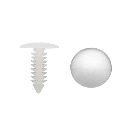 1" Vapor Barrier Christmas Tree Fasteners for Crawlspace Moisture Barrier Poly Liners, Covers and Encapsulations - Parts & Accessories (White, 100 Pack)