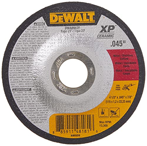 DEWALT DWA8957F T27 XP CER Fast Cut-Off Wheel, 4-1/2" x 0.045" x 7/8"