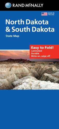 Rand McNally Easy To Fold: North Dakota, South Dakota Laminated Map