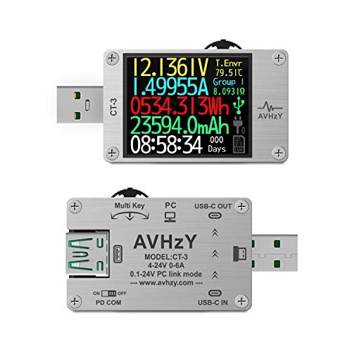 USB Power Meter USB 3.1 Tester Digital Multimeter Current Tester Voltage Detector Lua Interpreter Integrated DC 26V 6A PD 2.0/3.0 QC 2.0/3.0/4.0 pps Trigge